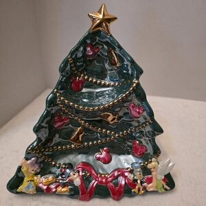 Disney Mickey‎ & Friends Ceramic Christmas Tree Divided Plate